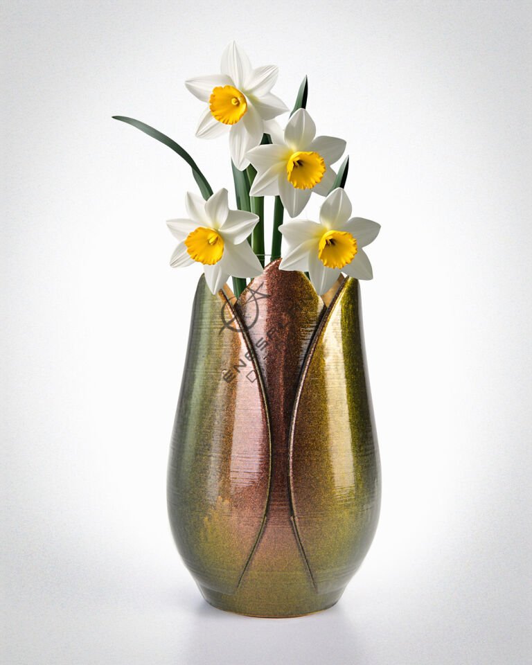 Özel Tasarım Metalik Renk Lale Vazo