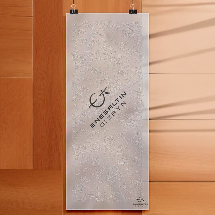 Şablon Desen 25x60 cm. - Sürekli (Ulama) Hatayi Motifli Çini Karo Deseni