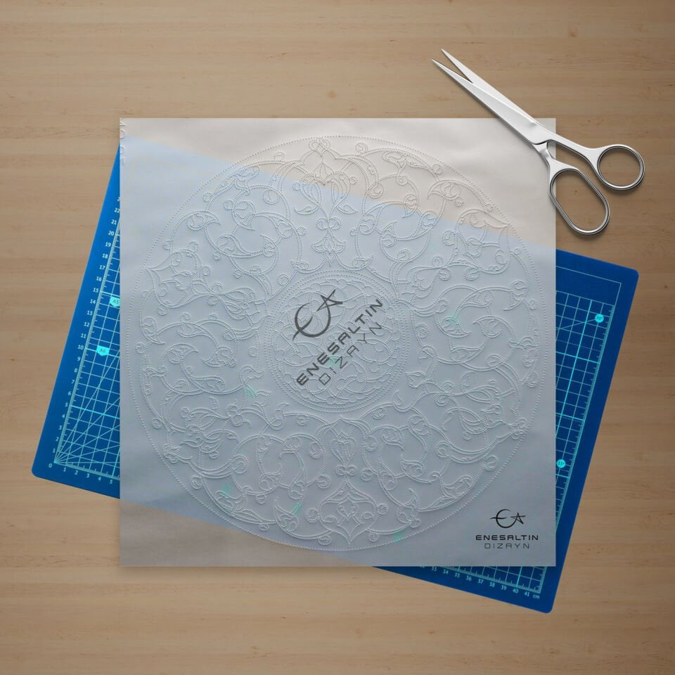 Şablon Desen 30 cm - 1565 İznik Arabesk Rumi Çini Tabak /Karo Deseni