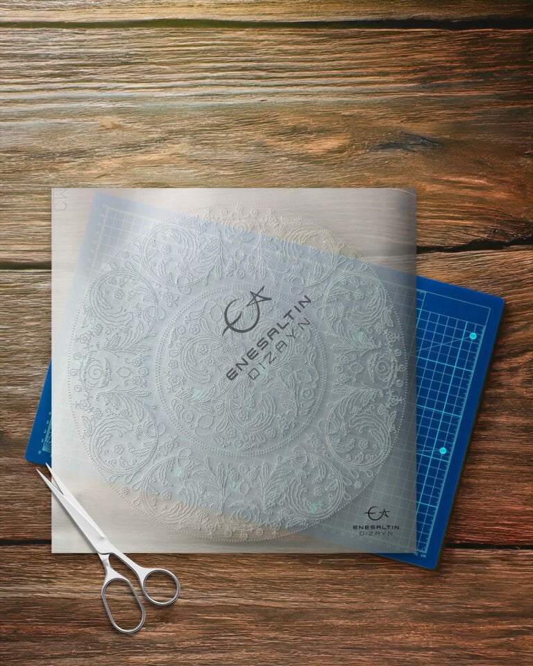 Şablon Desen - Rüzgarlı Sazlık Kenar Sulu Çini Deseni