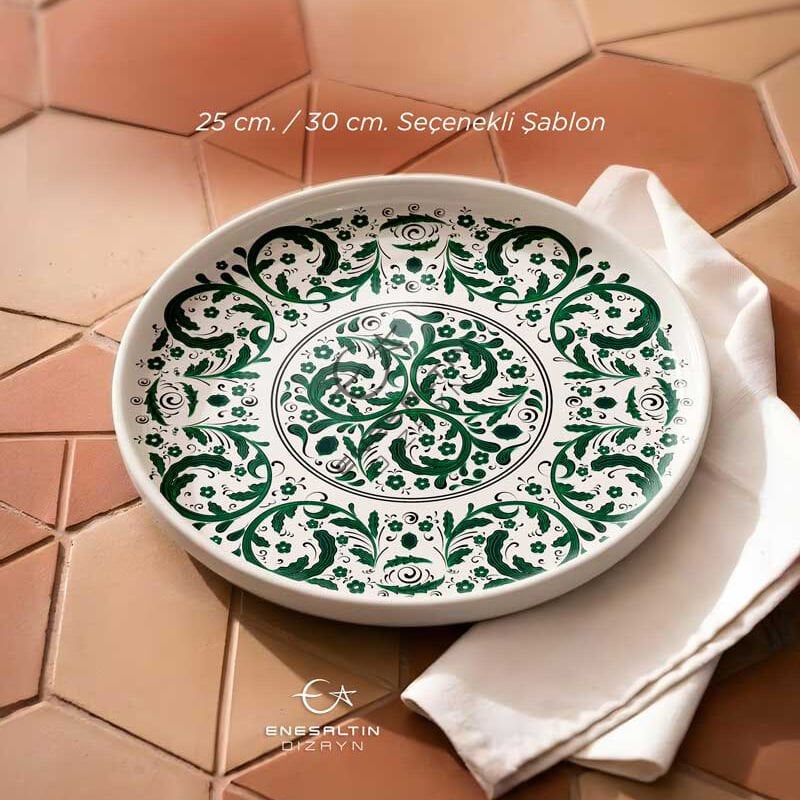 Şablon Desen - Rüzgarlı Sazlık Kenar Sulu Çini Deseni