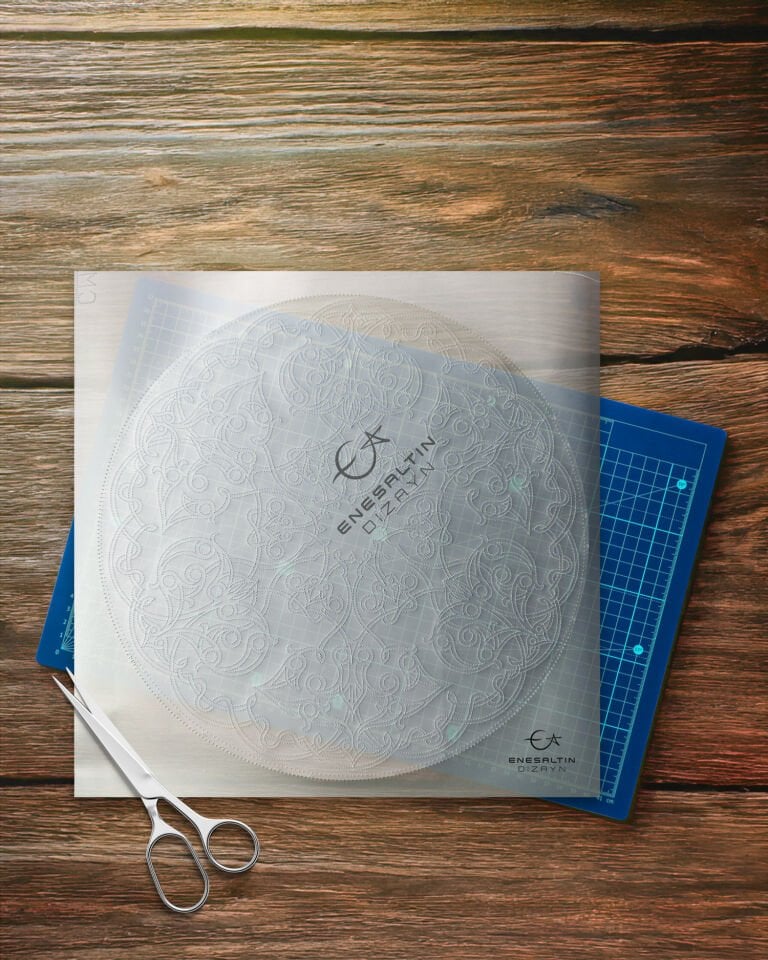 Şablon Desen 30 cm - Türk Üslubu Arabesk Rumi Çini Tabak / Karo Deseni