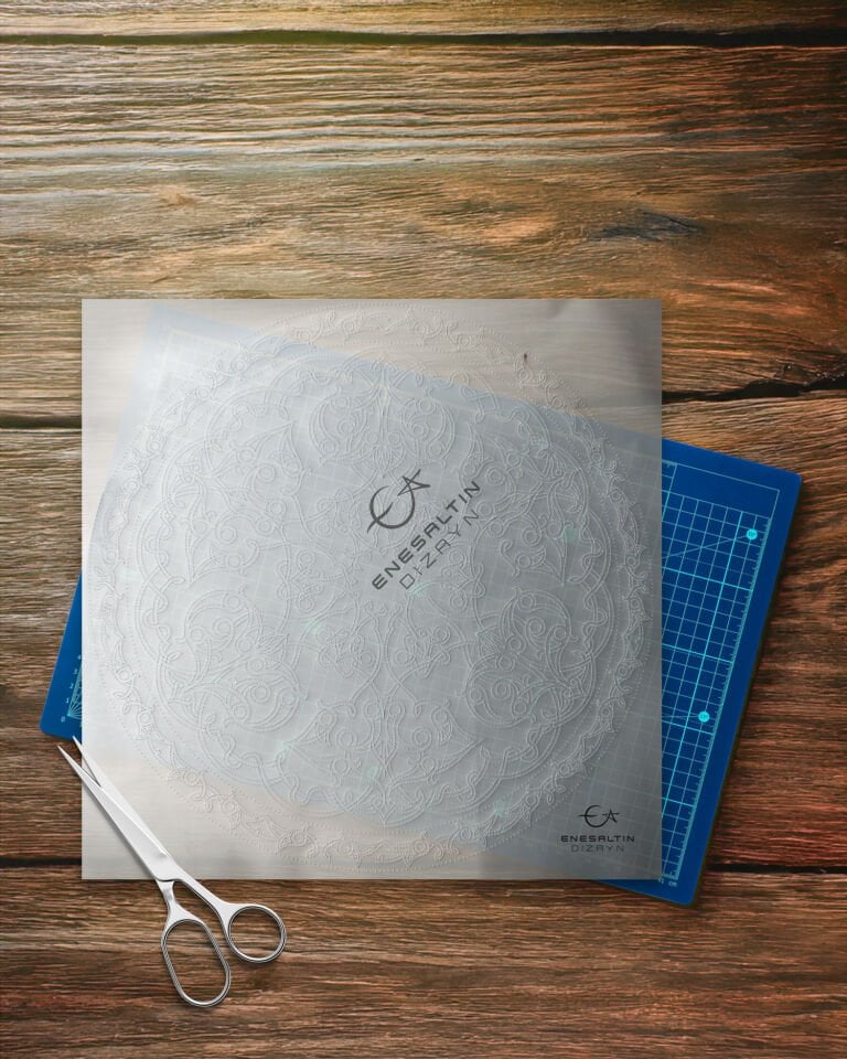 Şablon Desen 40 cm - Türk Üslubu Arabesk Rumi Çini Tabak / Karo Deseni