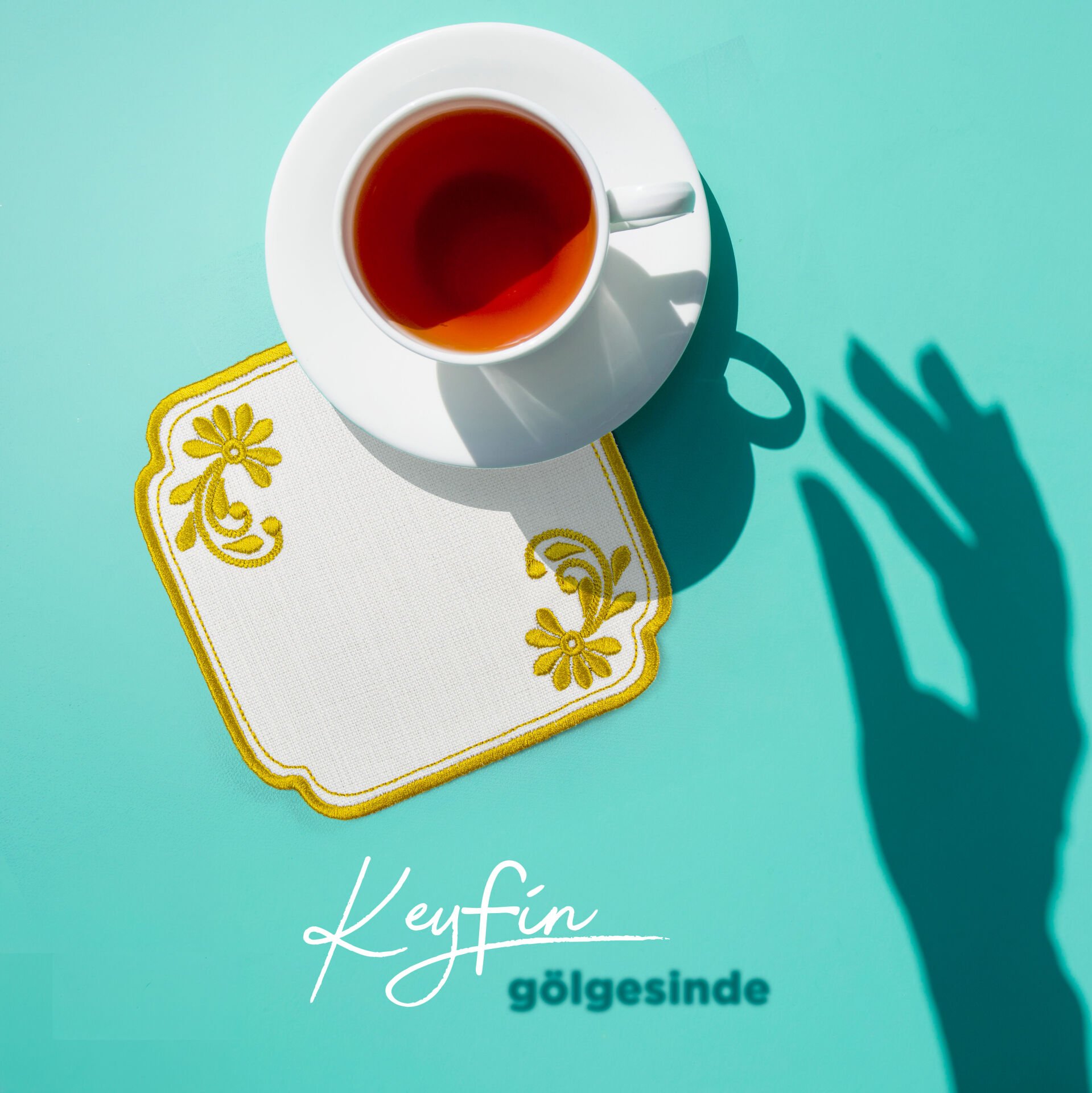 Bindallı Nakışlı 6'lı Kokteyl Peçete Seti (Gold)