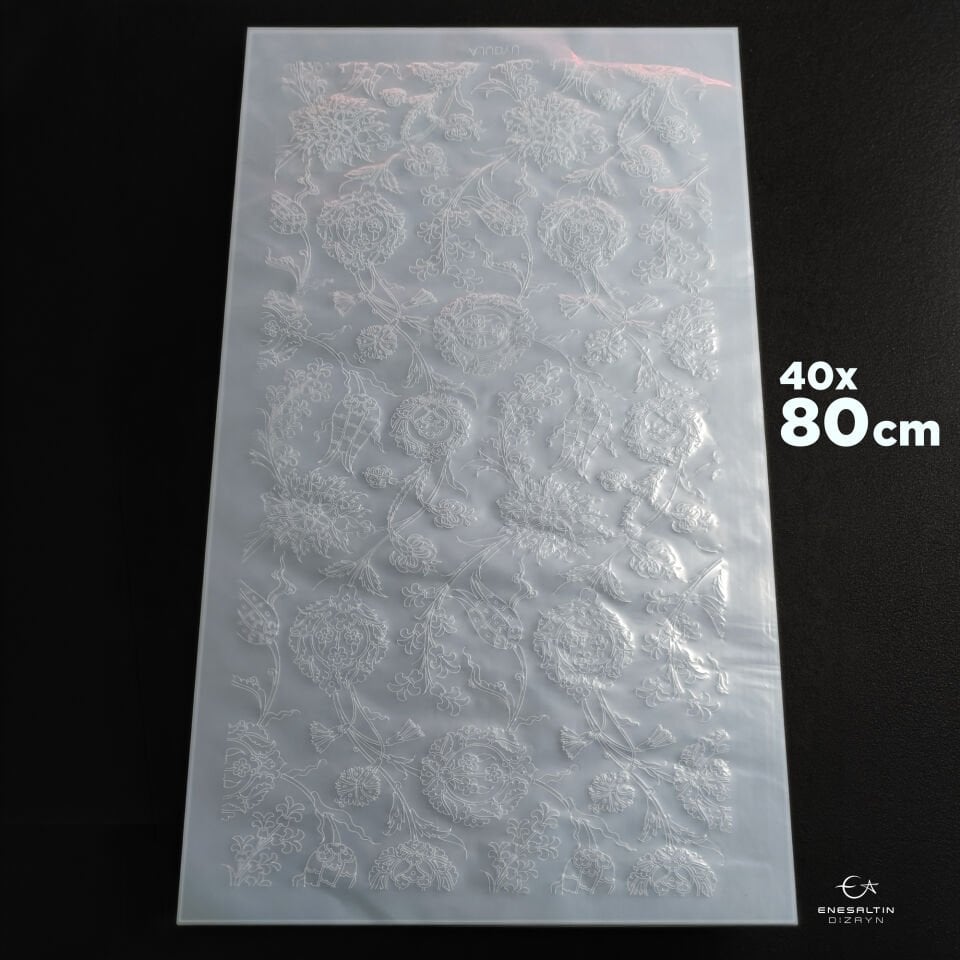 Şablon Desen 40 x 80 cm. - 5 Çeşit Motifli Ulama Çini Deseni