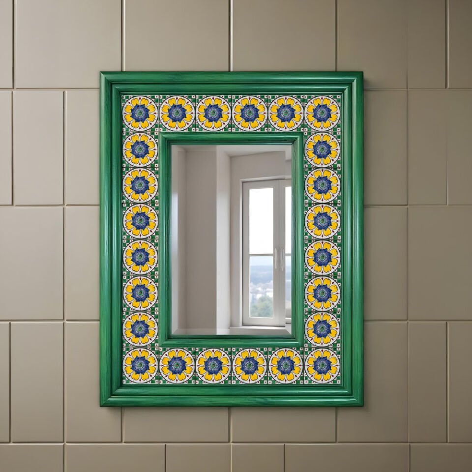 Tahrirli Ürün - Sicilya Tarzı Limon Çiçeği 10 x 10 cm. Tahrirli Karo