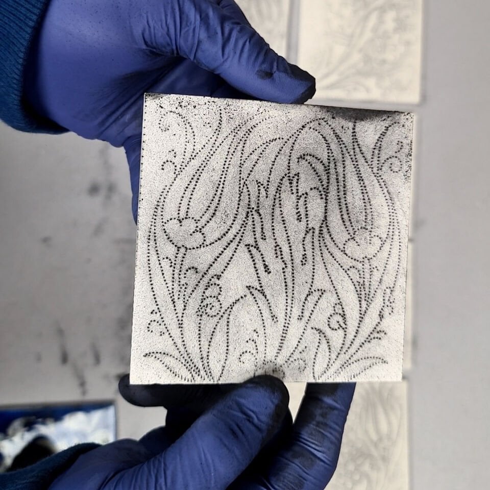 10'lu Şablon Desen Seti - Klasik Çini Motifli Serisi Çini Karo Deseni - 10 x 10 cm.