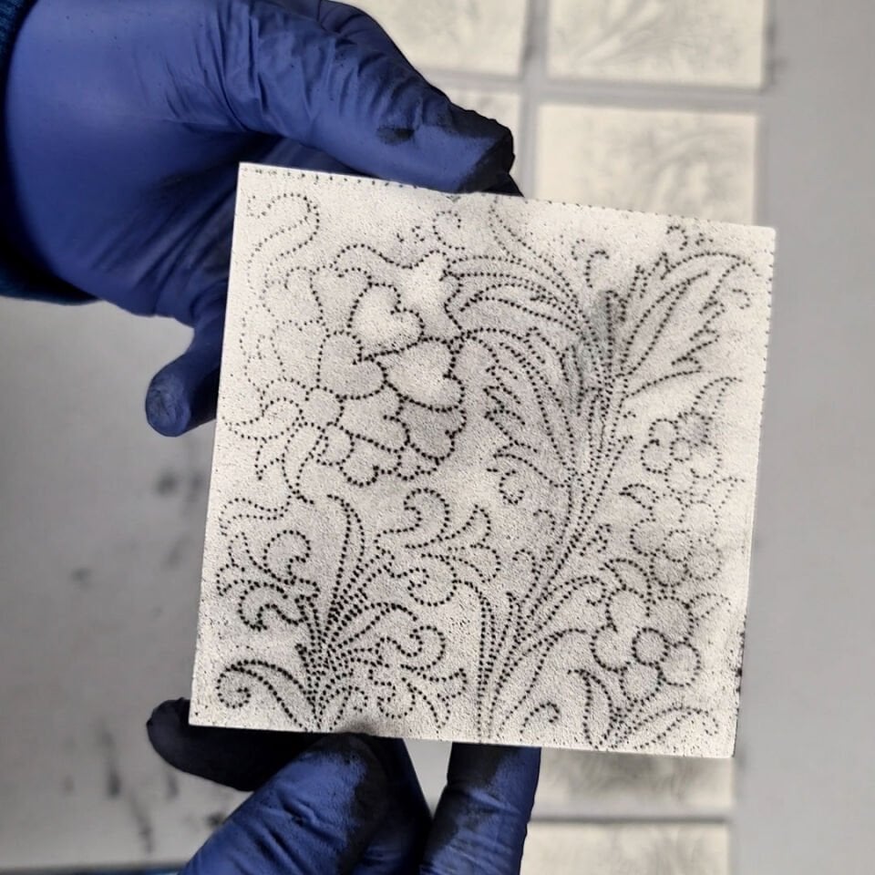 10'lu Şablon Desen Seti - Klasik Çini Motifli Serisi Çini Karo Deseni - 10 x 10 cm.