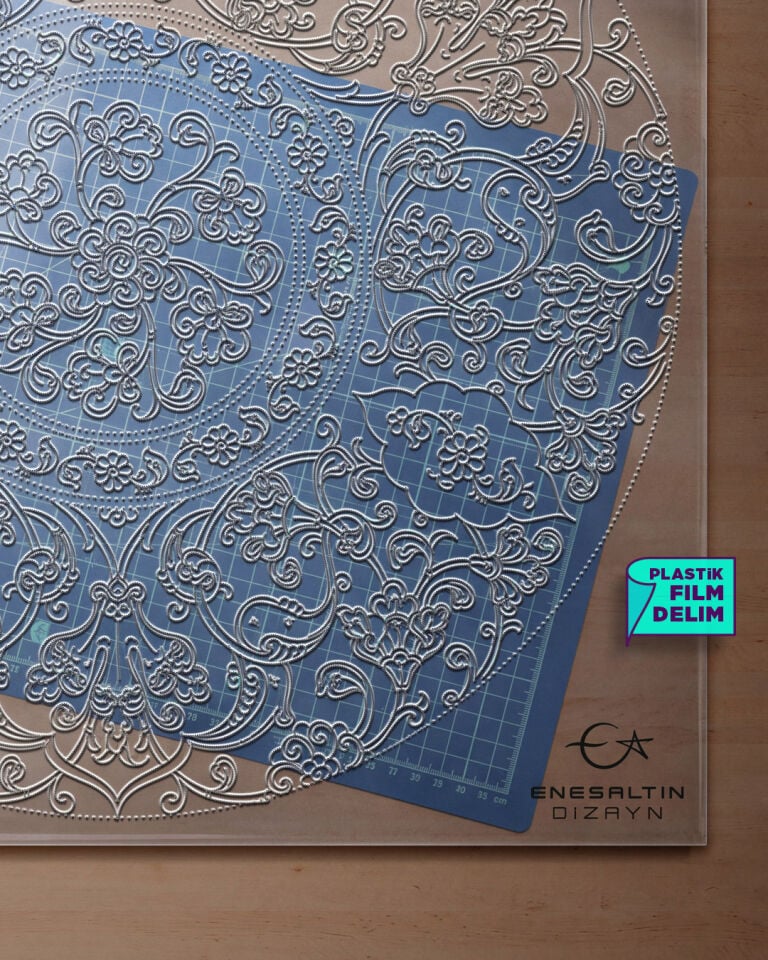 Şablon Desen 40 cm -   Klasik Üçlü Lotus Rumi Ulama Çini Deseni