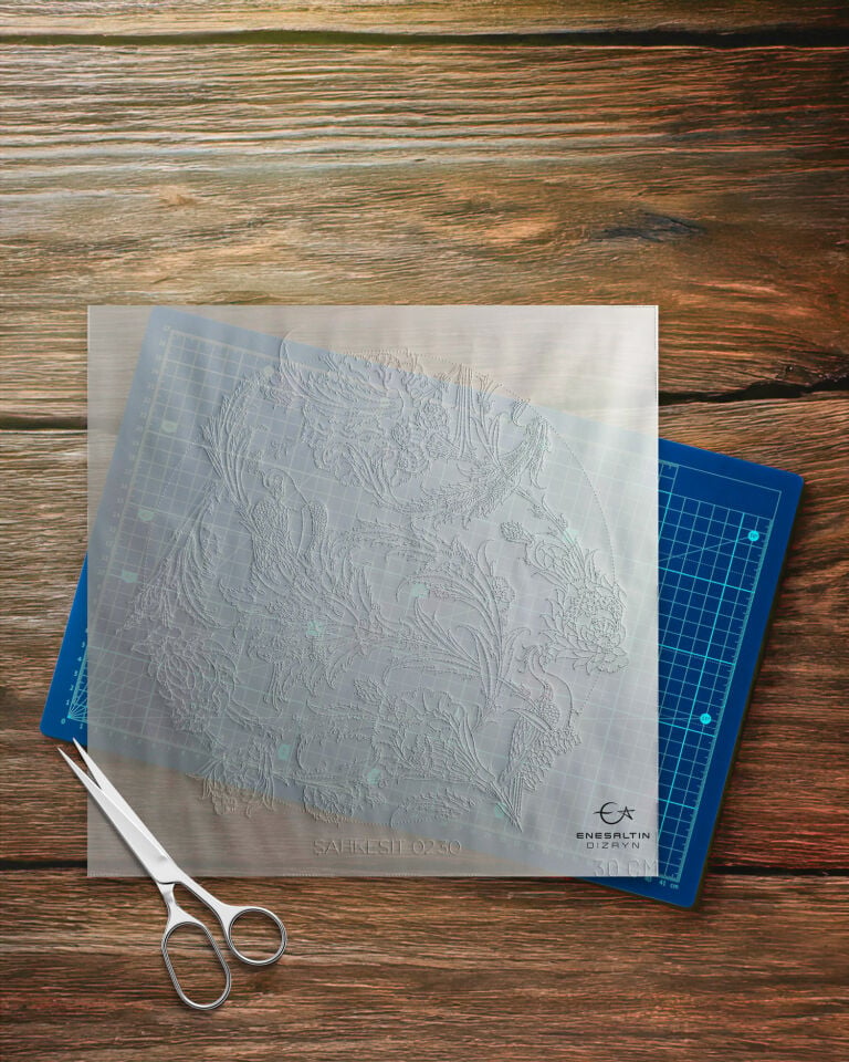 Şablon Desen 30 veya 33 cm'e uygun - ŞAHKESİT 0230 Şah Kulu Saz Yolu Çini Deseni