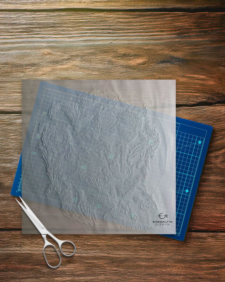 Şablon Desen 40 cm - ŞAHKESİT 0140 Şah Kulu Saz Yolu Çini Deseni