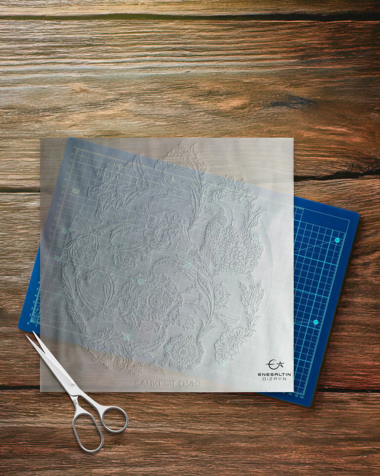 Şablon Desen 40 cm - ŞAHKESİT 0340 Şah Kulu Saz Yolu Çini Deseni